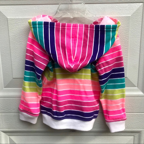 18m Rainbow stripes sweatshirt hoodie pullover sweater multicolored - Picture 6 of 6